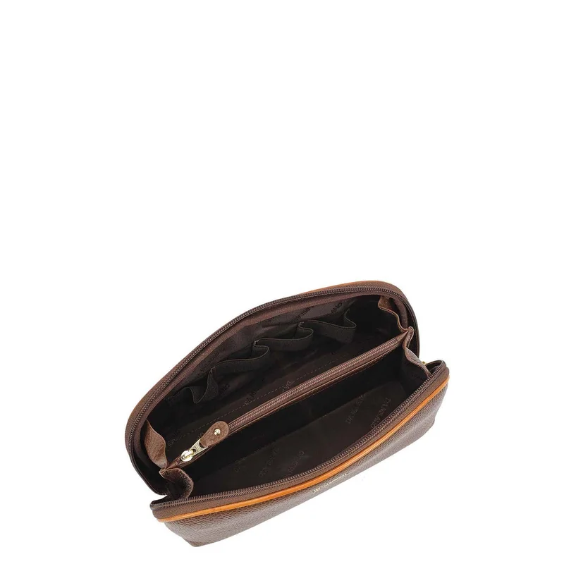 دا ميلانو Wax Leather Multi Pouch - Mocha
